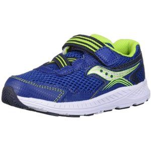 NEW Saucony Kid Baby Wide Width Ride Jr Mesh Sneakers Royal Lime White Active